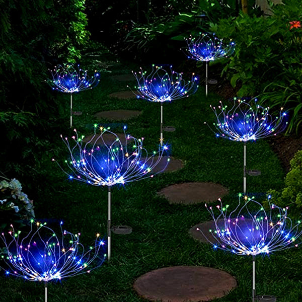 2 Pcs Multicolor Solar Firework Light Garden Decorative Lights SP