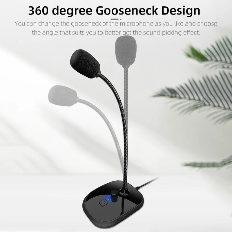 Gooseneck Computer Microphone USB Sound Card Monitor