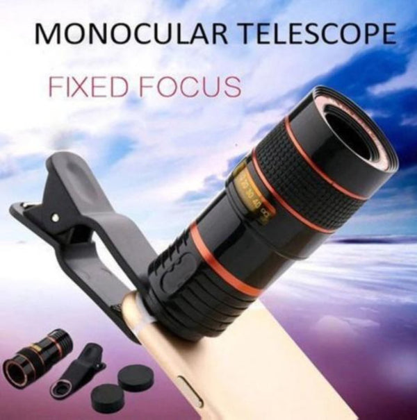 8X HD Optical Zoom Smartphone Lens with Universal Mobile Phone Clip
