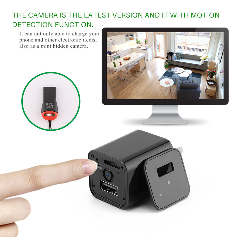 HD 1080P Hidden Camera USB Charger Home Security